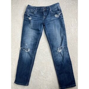 Vigoss Boyfriend Jeans Women's Size 11 Distressed Denim Jeans Rolled Up Skinny‎
